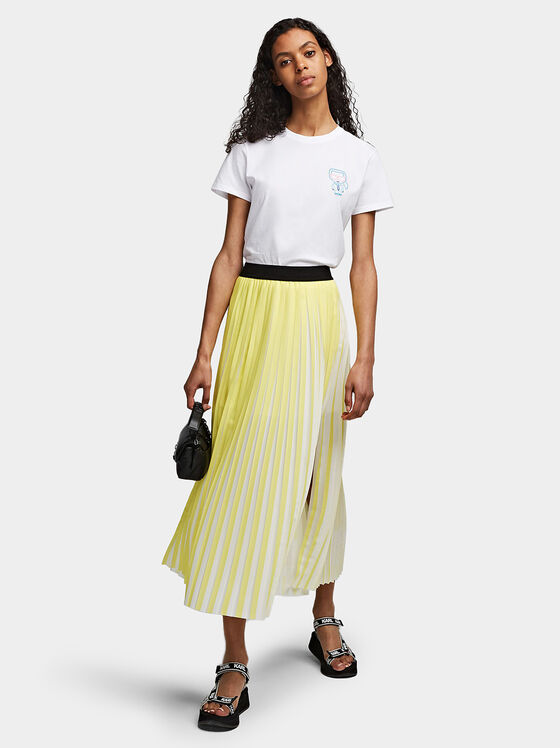 Pleated skirt in yellow - 1