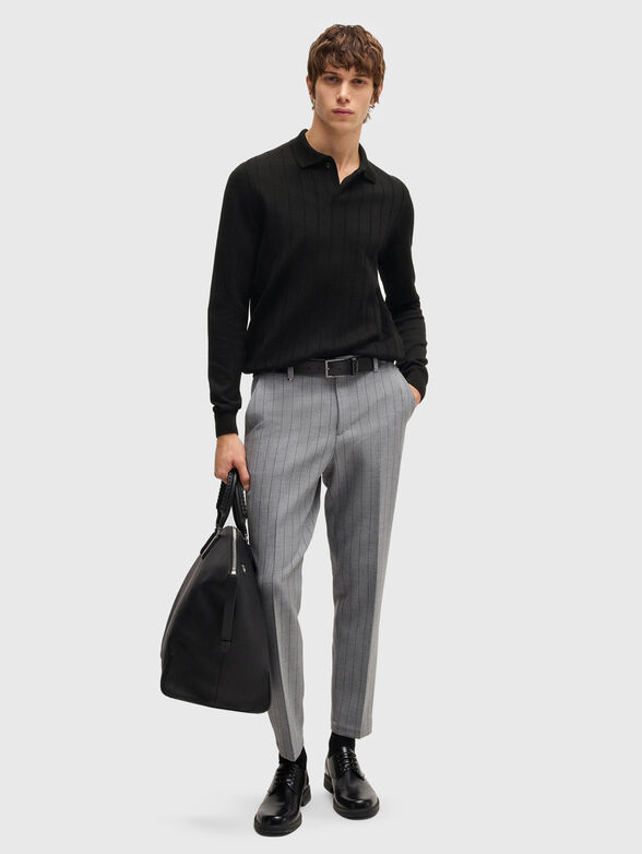 Wool sweater with polo collar - 1