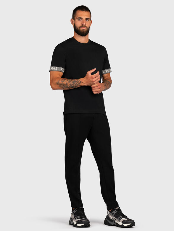Black T-shirt with accent sleeves - 2