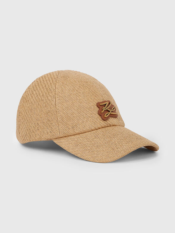 Knitted baseball cap with accent logo - 0