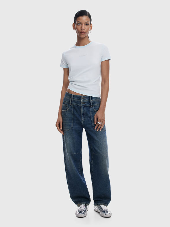 Cotton T-shirt with oval neckline - 2