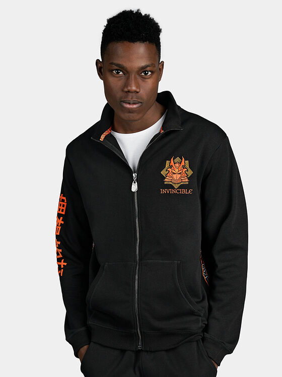 Black sweatshirt with orange accents - 1