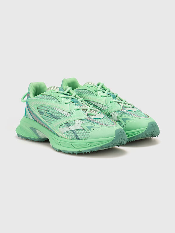 Sports shoes with logo in green - 2