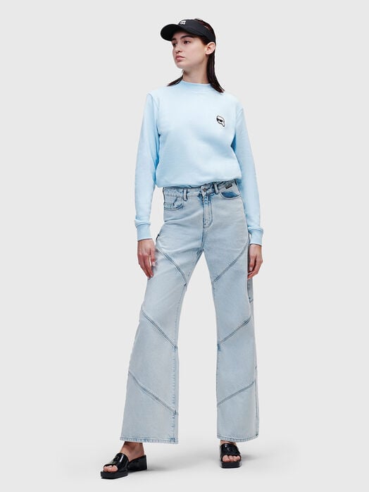 Light blue jeans with wide legs