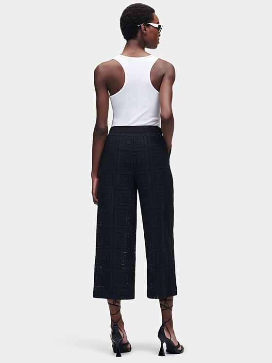 Wide leg trousers with embroidery - 2