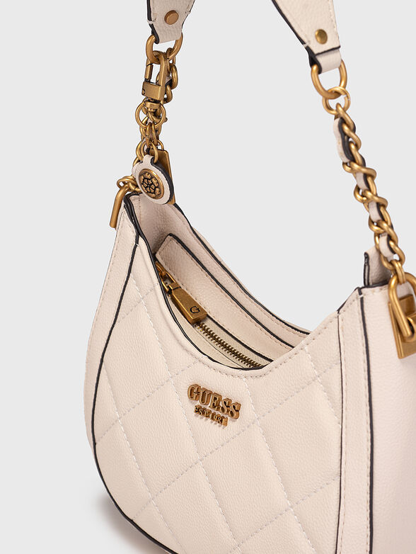 ABEY hobo bag in beige color with quilted effect - 4