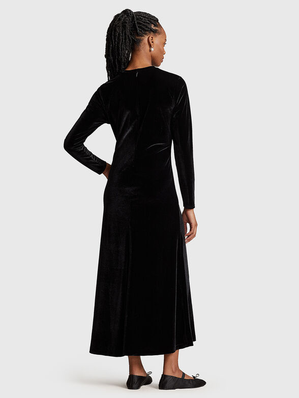 Velvet effect black dress - 1