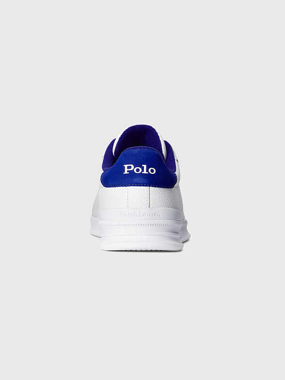 Leather sports shoes with logo embroidery - 3
