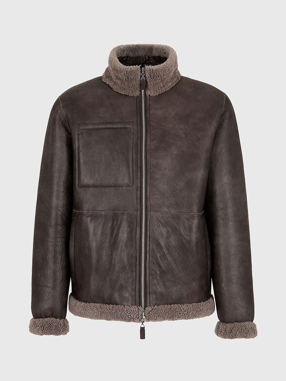 Double faced leather jacket with pockets - 5