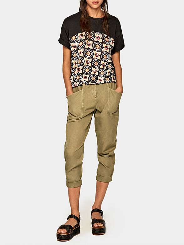 FREEDOM T-shirt with floral print and laces - 2