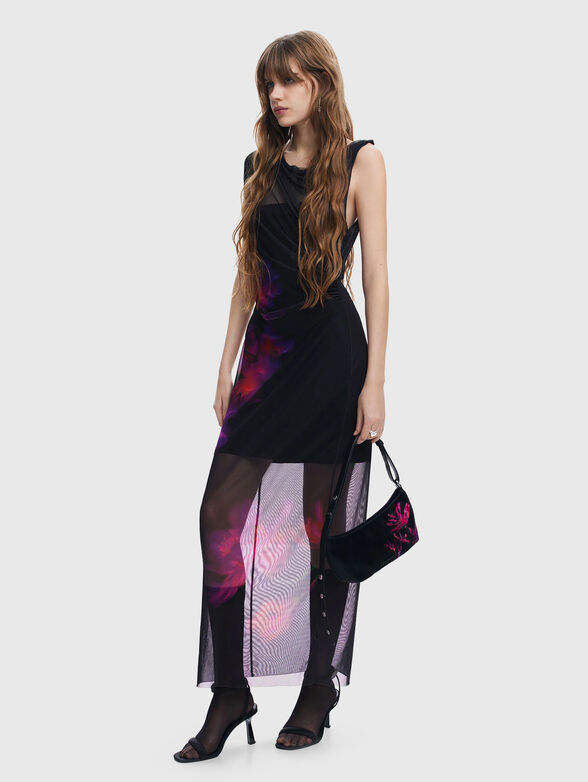Sleeveless floral print dress - 0