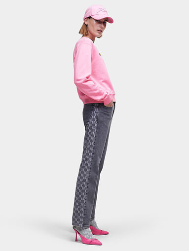 Pink sweatshirt with embroidered logo - 4