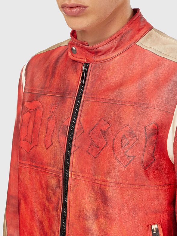 L-RUSCHA leather biker jacket - 4