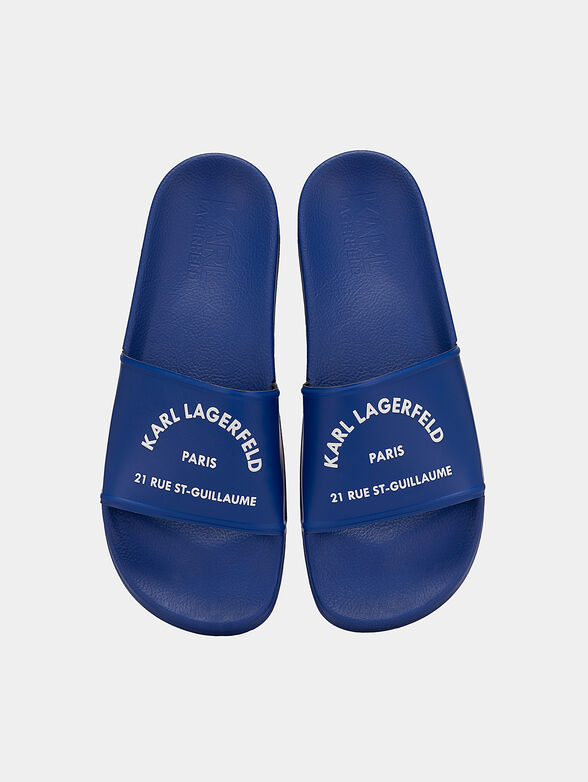 KONDO blue beach slides with contrasting logo - 6