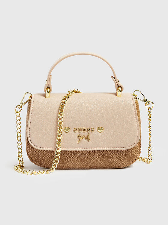 Beige bag with monogram logo print - 1