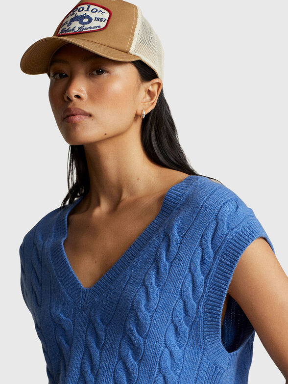 Sleeveless wool blend sweater - 3