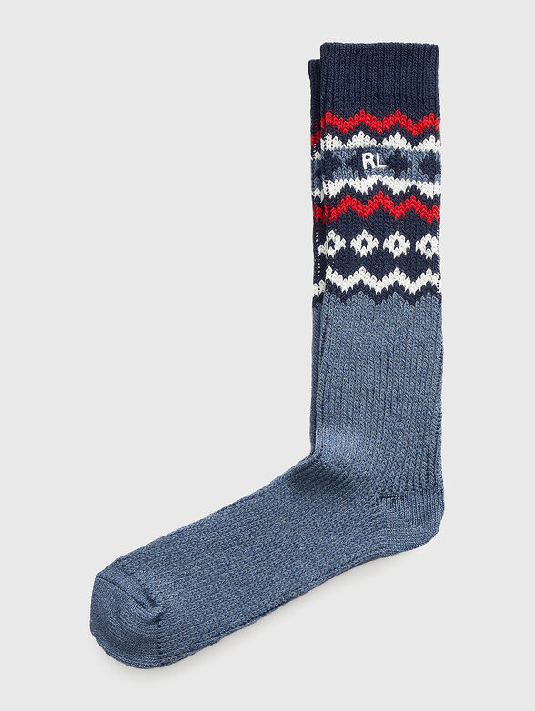 Contrast-motif socks - 0