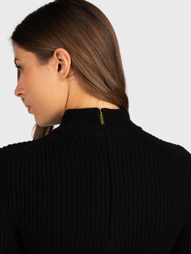 Black turtleneck sweater with logo accent - 3