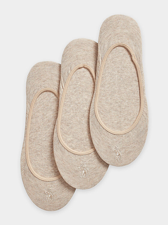 Set of three pairs of beige socks - 1