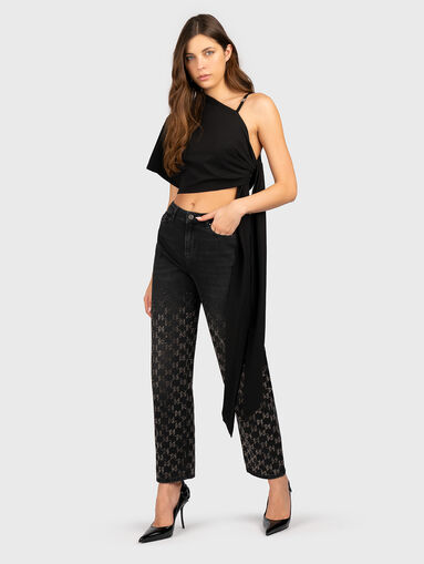 Straight jeans with rhinestone - 4
