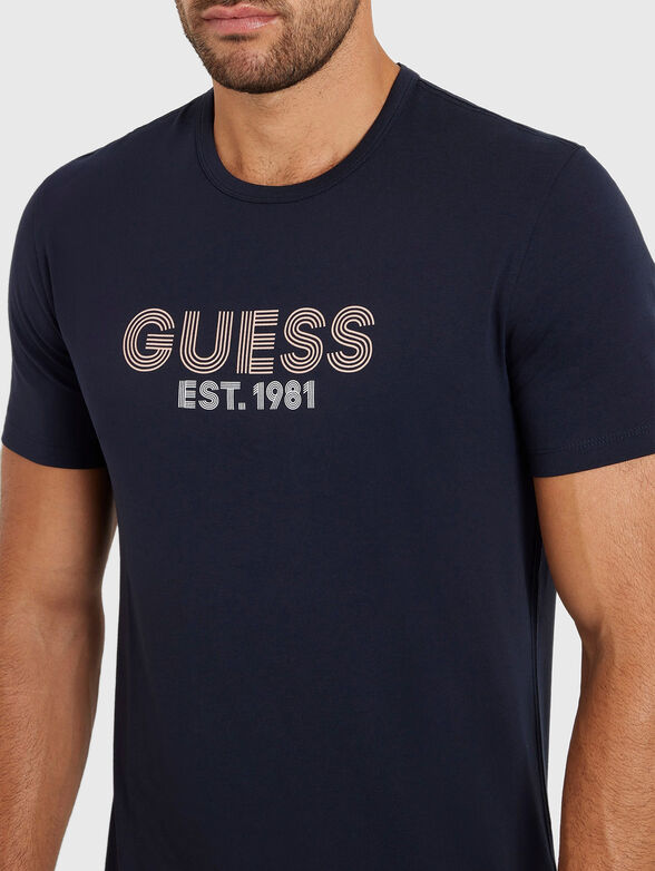 Black cotton t-shirt with logo - 4