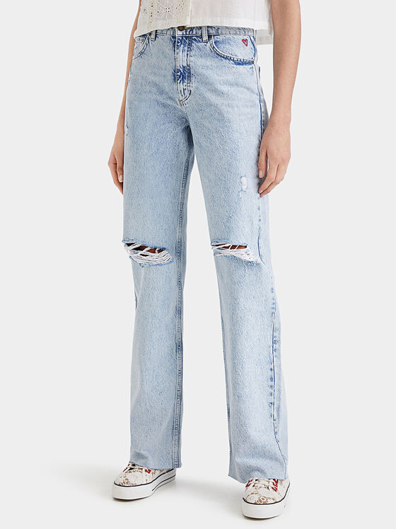 Distressed wide leg jeans - 1