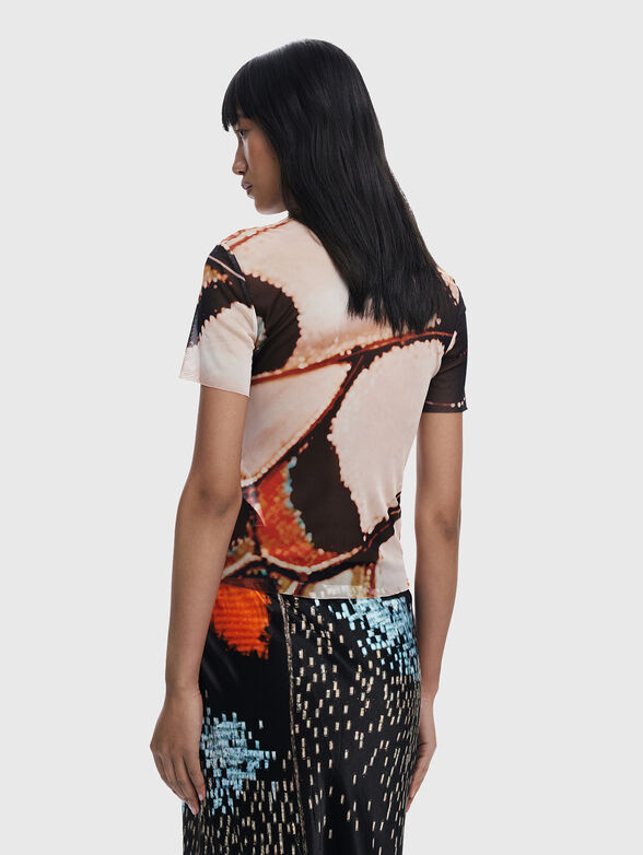 T-shirt with print and oval neckline - 2