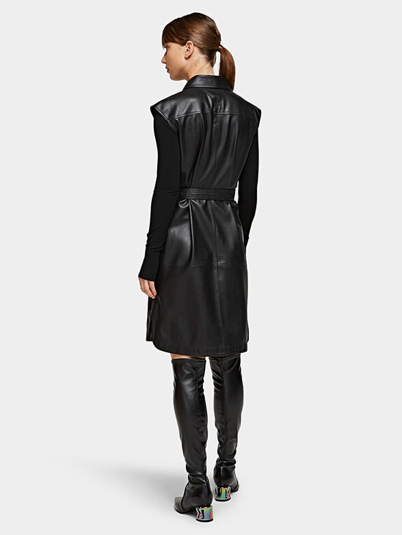 Faux leather dress in black color - 2