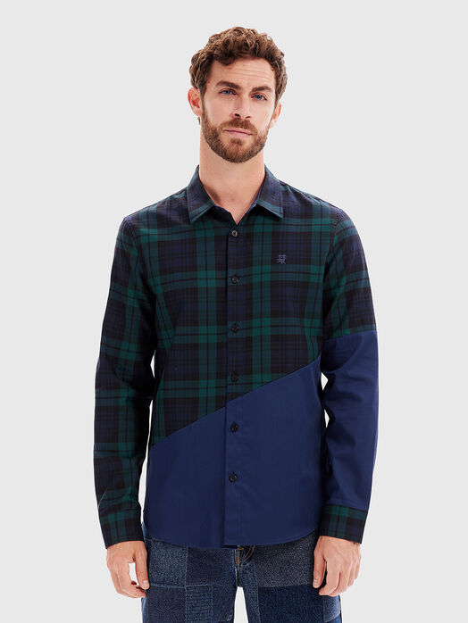 Cotton shirt with plaid print