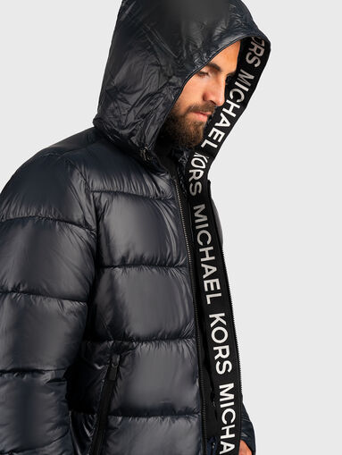 Black puffer jacket with capped effect - 4