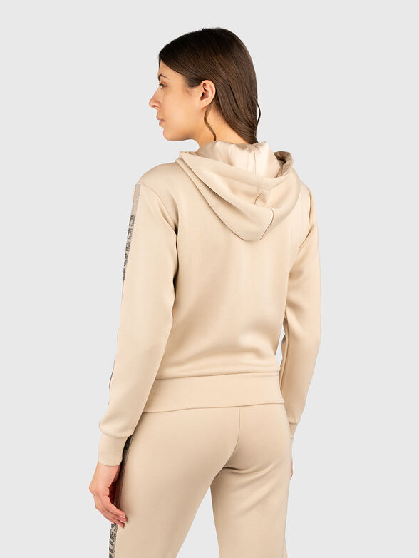 Sweatshirt with hood and logo rhinestones - 3