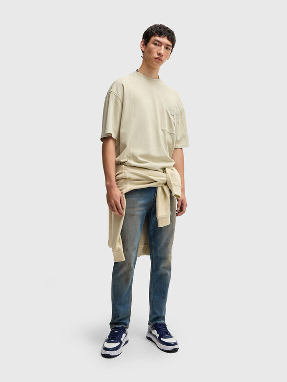 Cotton T-shirt with vertical seams - 1