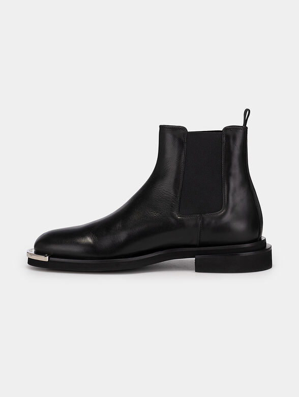 Leather black ankle boots with metal detail - 4