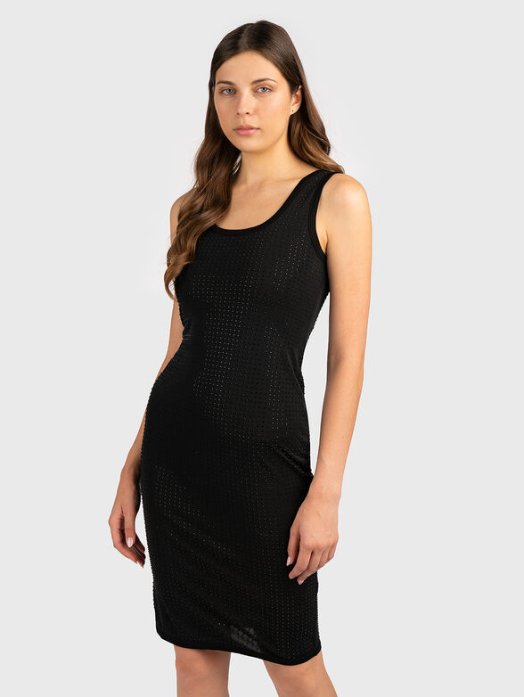 Black dress with rhinestones - 0