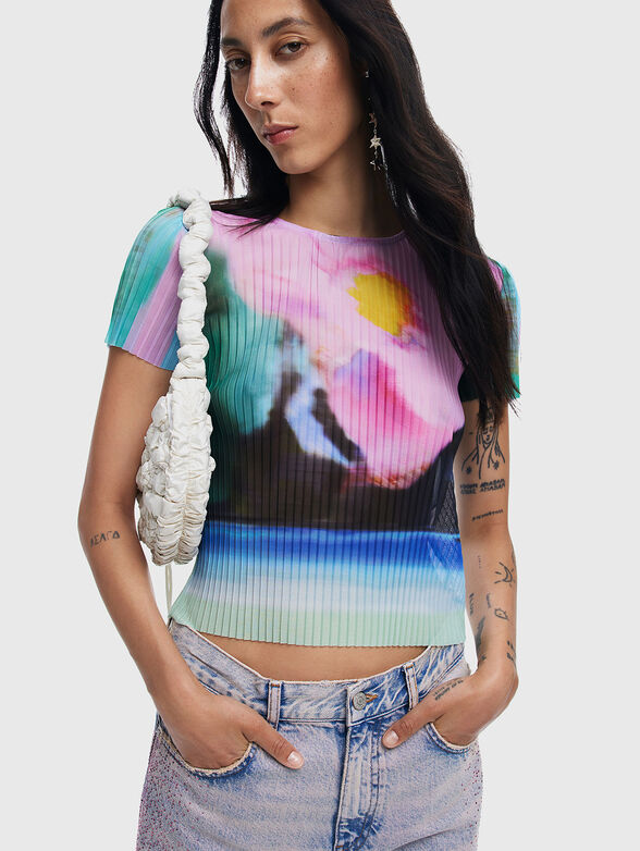 PLISA blouse with multicolour print  - 0