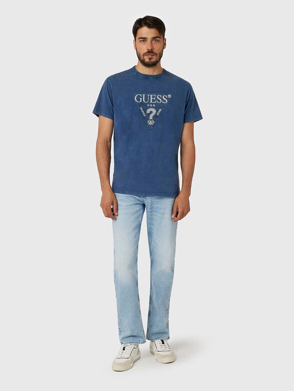 T-shirt in beige colour with triangular logo - 2