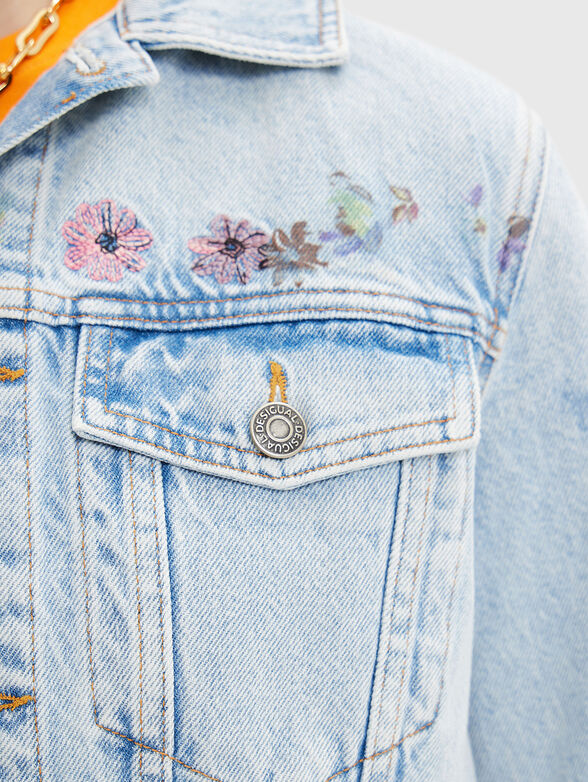 CHAQ SOHO denim jacket with floral elements - 5