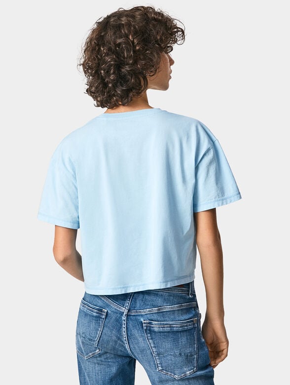 Light blue T-shirt NINA with logo detail - 3
