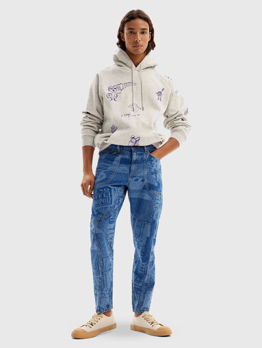 Jeans with artistic print - 4