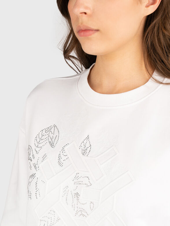 Sweatshirt with embroidery and rhinestones - 2