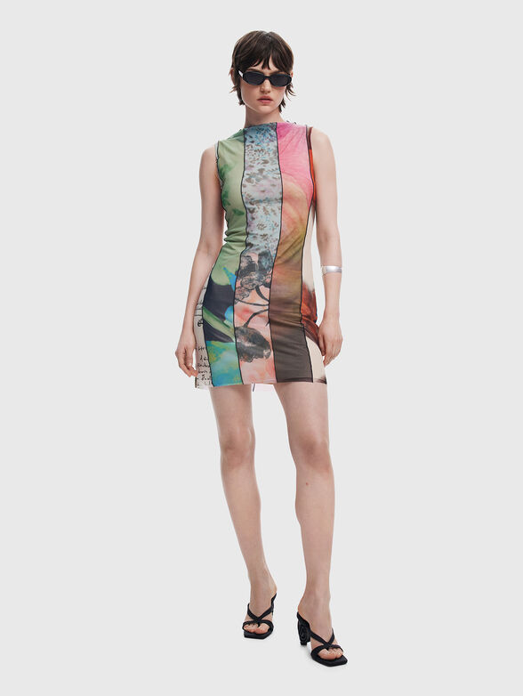 Mini dress with contrasting panels - 3