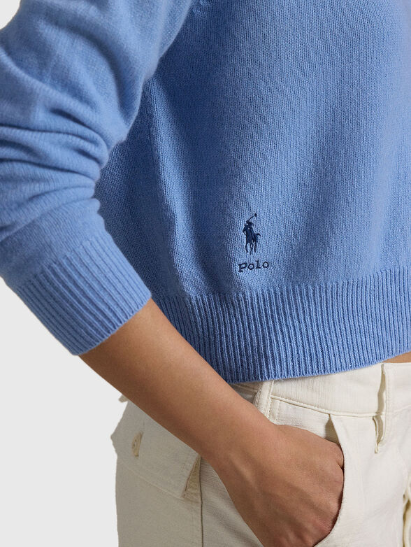 Blue wool blend sweater - 3