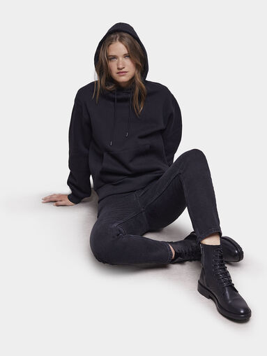 Black sweatshirt with accent back - 5