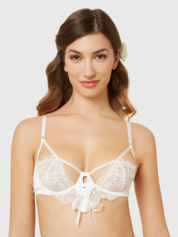 MISS WHITE bra with rhinestones - 1