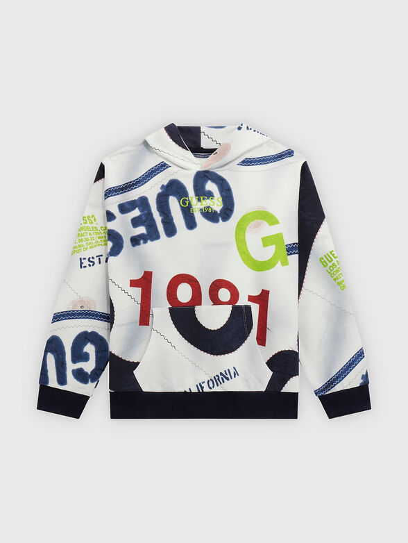 Cotton sweatshirt with hood and logo - 2