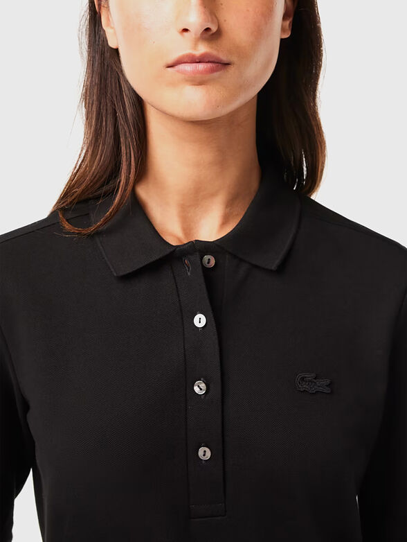 Cotton polo-shirt with long sleeves  - 3