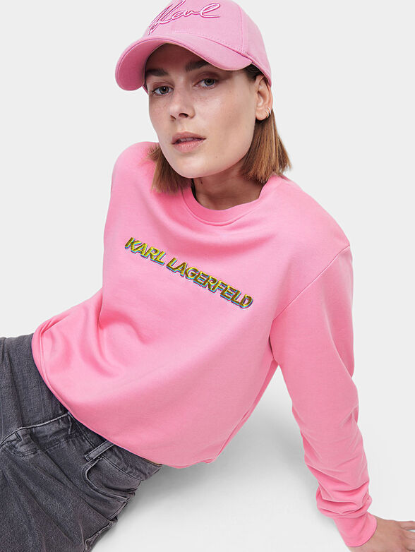 Pink sweatshirt with embroidered logo - 2