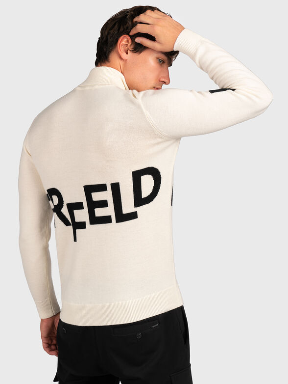 Wool turtleneck sweater with logo detail - 1