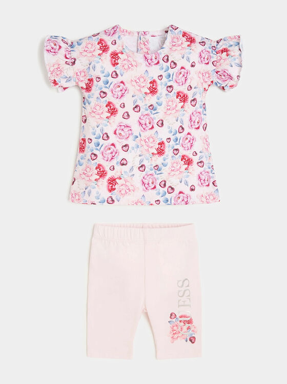 Set of two parts in pink with floral motifs - 1