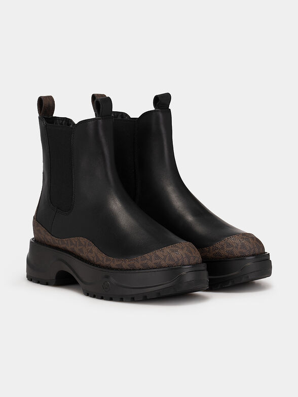 DUPREE leather ankle boots with monogram logo accent - 2